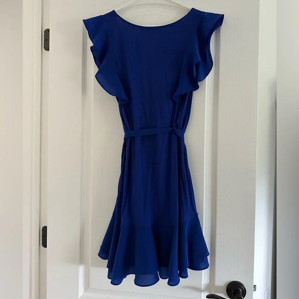 French Connection Blue Ruffle Dress - Picture 2 of 3